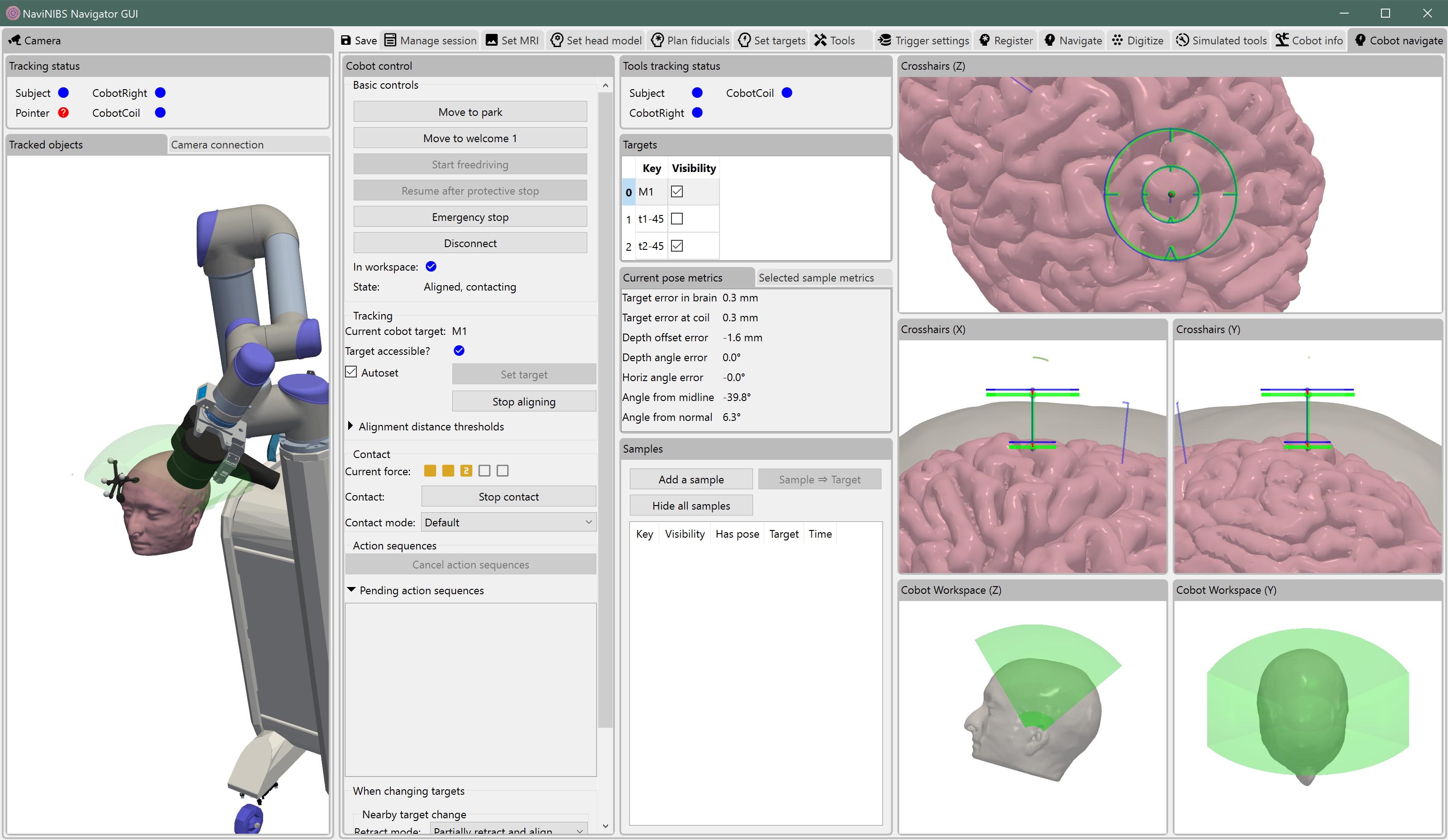 NaviNIBS navigation with Cobot addon