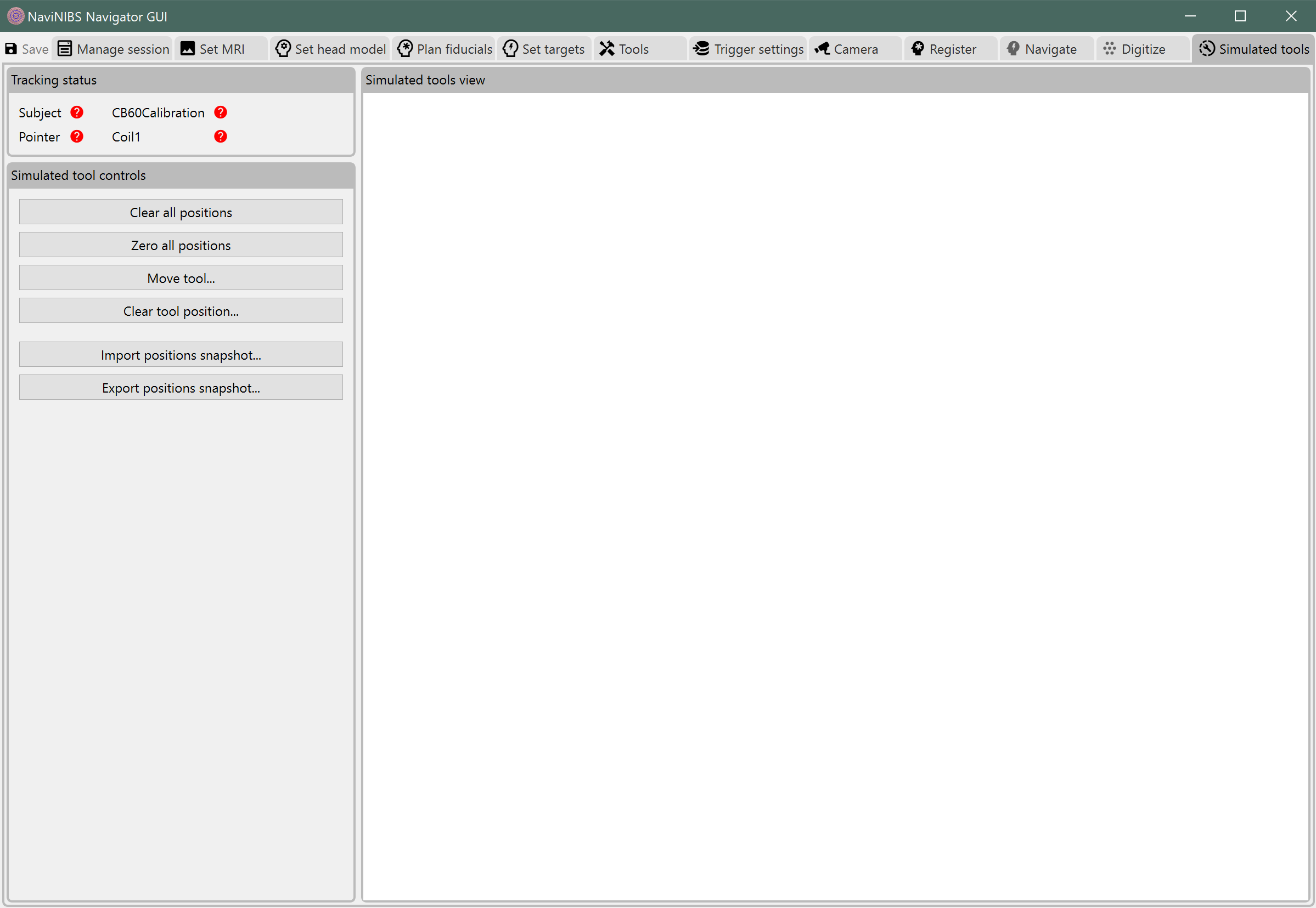 Simulated tools tab