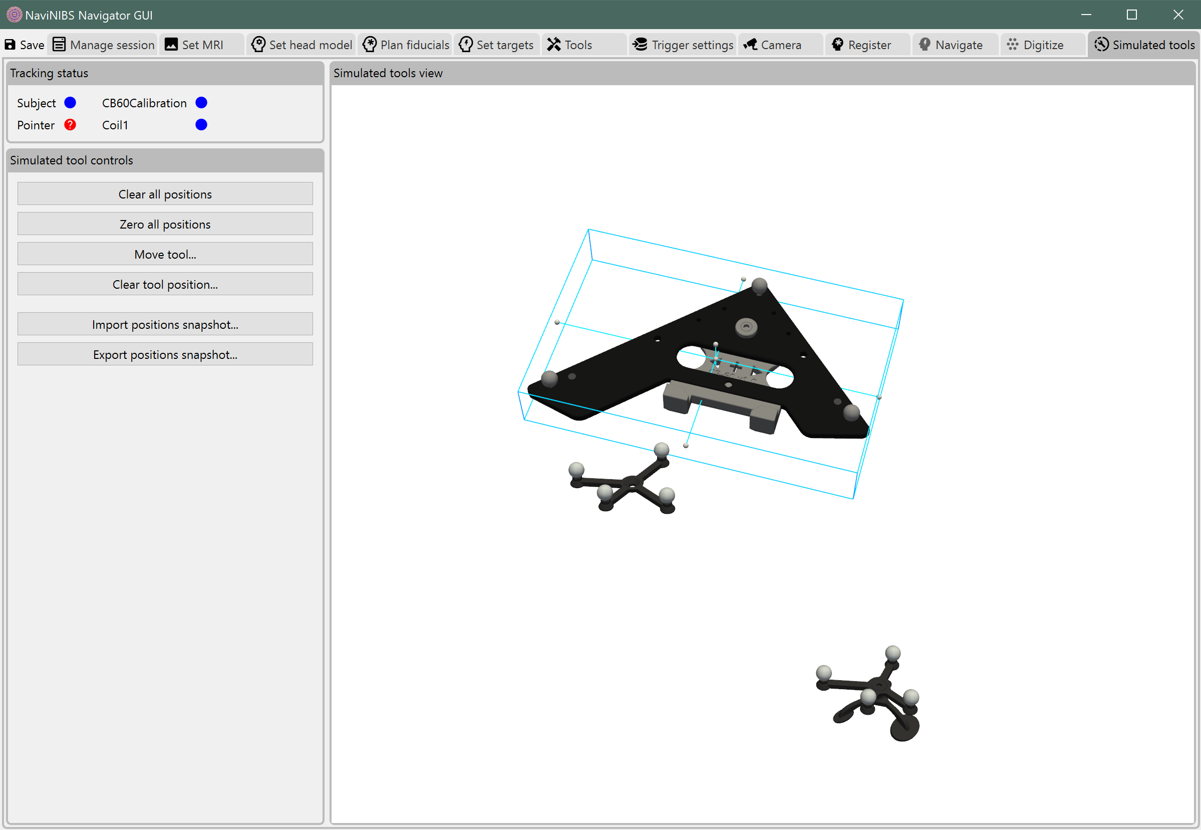 Moving a simulated tool